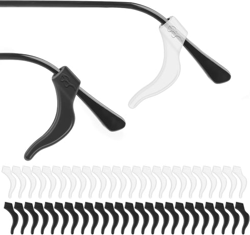 Rindion 24 Pairs Glasses Ear Grip, Silicone Ear Hooks For Glasses With Storage