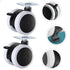 HOOWIFFY 4 2-inch Pcs White Pu Swivel Casters with Brake for Office Chair, Furniture Replacement Wheels for Desk