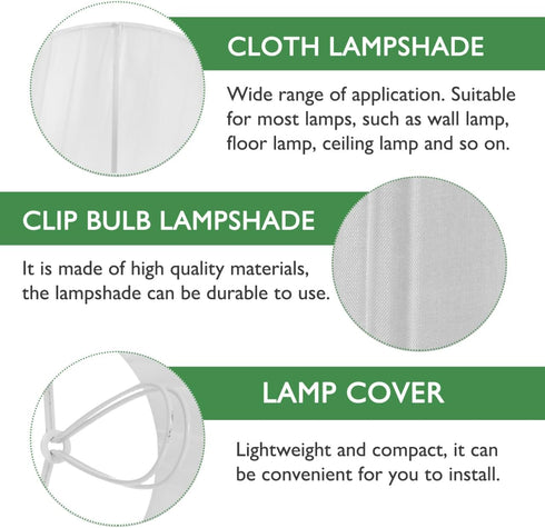 E27 Bulb 5.51X4.92X3.54In Hemobllo Stylish Cloth Lampshade Clip-on Lamp Cover for Lightweight Bedroom Table Floor Lamp