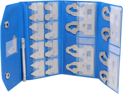 Accusize Industrial Tools 25 Pc Radius Gage Set with Holder, Fractional 1/64-1/2'' Gages, 3602-5021