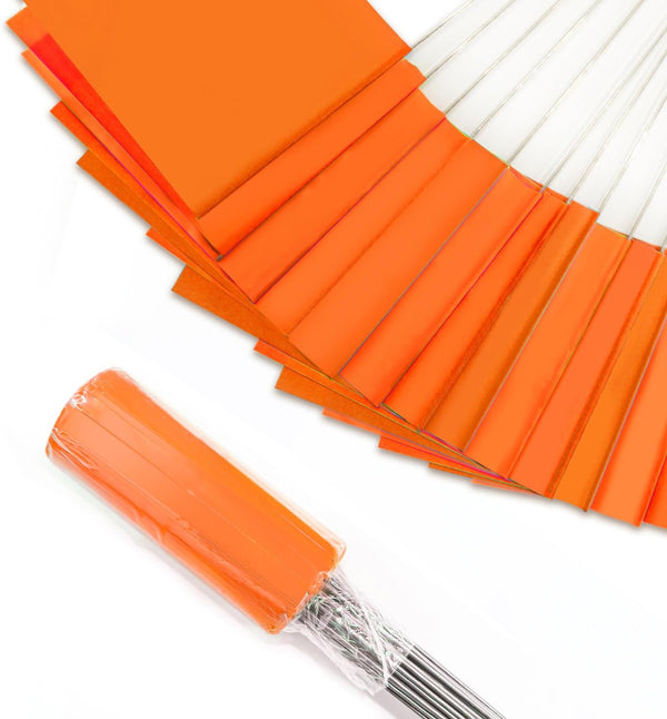 Zozen 50 Pack Marking Flags, Orange Yard Flags, 15x4x5 Inch, Lawn, Irrigation, Landscape Flags