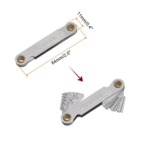HARFINGTON British Whitworth Screw Thread Pitch Gauge Tool, Caliper for Industrial Measurement