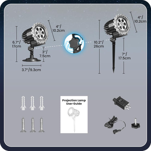 9W B02PL05 Christmas Projector Lights Outdoor, Waterproof & Adjustable LED Christmas Snowflake Projector Lights Outdoor