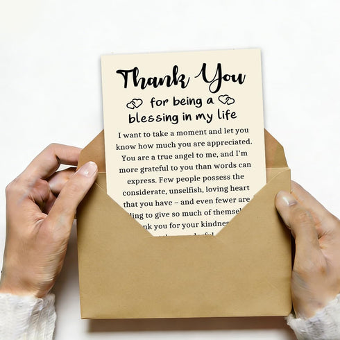 ATTLVV Thank You Card, Appreciation Card, Thank You Gift with Kraft Envelope and Gold Seal Sticker