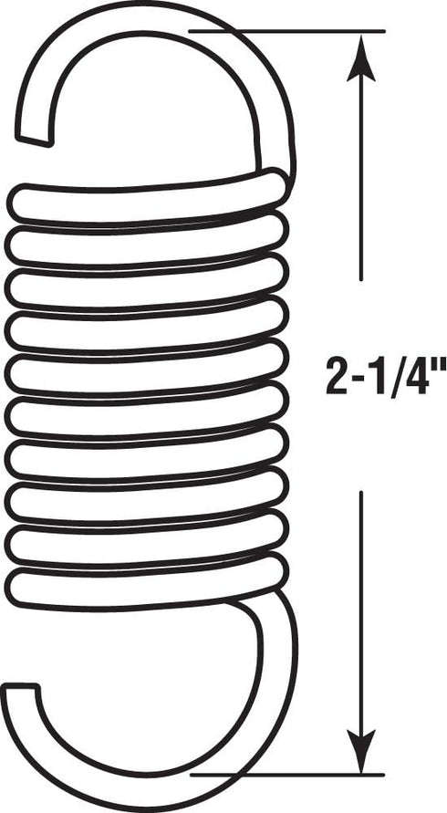 Prime-Line SP 9615 Extension Spring, Nickel-Plated Finish, 0.105 GA x 3/4 In. x 2-1/4 In., (2 Pack)