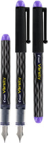 Varsity Disposable Fountain Pen, Medium Point, Black Barrel with Purple Ink, Pack of 6
