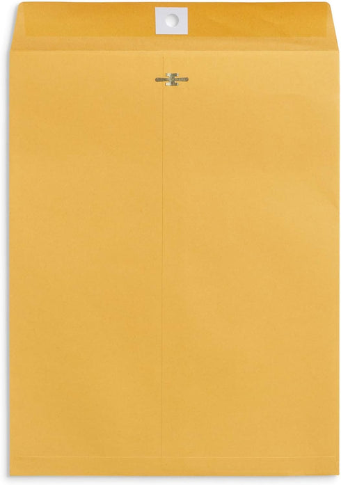 Blue Summit Supplies 100 Pack 10” x 13” Clasp Envelopes with Gummed Seal, Large Kraft Mailing Envelopes for Papers or