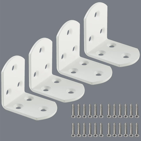 Alise 4Pcs Shelf Brackets White, Stainless Steel Floating Shelf Brackets Corner Brackets,