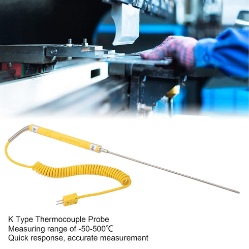 K Type Thermocouple Immersion Probe - NR 81530 Handheld Temperature Measuring for Oil Liquid Detection, -50-500?