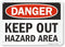 SmartSign U9-1822-NP_7x10 "Danger - Keep Out, Hazard Area" Sign | 7" x 10" Plastic Black/Red on White