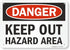 SmartSign U9-1822-NP_7x10 "Danger - Keep Out, Hazard Area" Sign | 7" x 10" Plastic Black/Red on White
