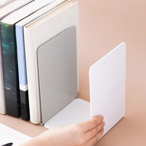jiingekk Book End, L-Shaped Bookends Book Holders Shelf Book End Book Stoppers Book Support Rack Desk Organisers
