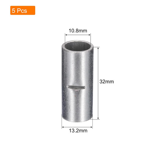 MECCANIXITY 5Pcs Non Insulated Butt Connectors 2AWG Wire Connector BN-38 for Electrical Wire Crimp Ferrule Terminals