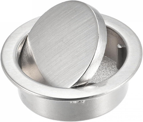 uxcell Finger Flush Pull Handle, Outer Dia. 42mm/1.65", Brushed Silver with Screw for Easy Installation