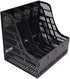 SAYEEC Desktop Magazine Holder, 4 Compartments Vertical File Organizer for Home Office and School (Black)