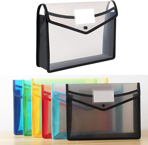 File Holder Transparent File Folder for Document Expanding File Wallet - A4 Wallet Plastic Wallets Clear Poly Envelopes