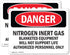 (2 Pack) Nitrogen Inert Gas Equipment OSHA Danger Sign 18 Inch X 12 Inch Rust-Free Aluminum Metal Signs