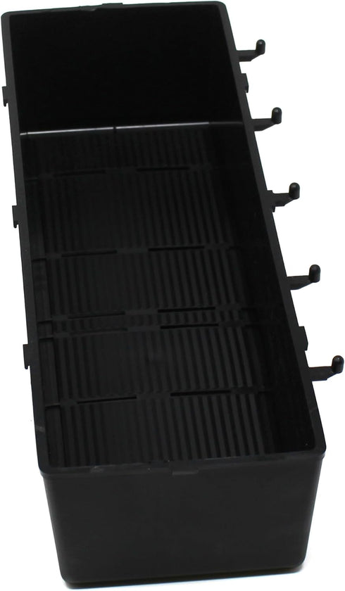 JSP Manufacturing Heavy Duty Black Peg Board Storage Bin - Parts Storage Bins with Hooks for Tool Board Workbench Craft