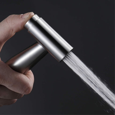 VNFOCRQJH Handheld Bidet Sprayer for Toilet, Portable Cloth Diaper Sprayer Brushed Stainless Steel Bathroom Bidet