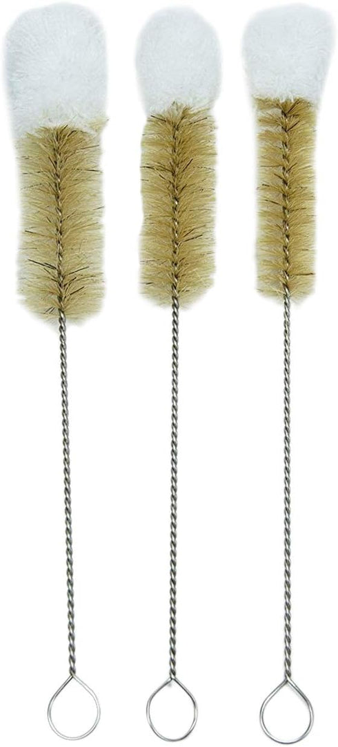 HUJI Stainless Steel Multi-Purpose Cleaning Brushes, Soft Tip, Set of 3