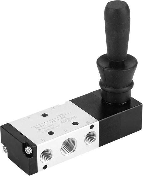 Pneumatic Manual Control Valve 5 Port 3 Position Hand Lever Valve, 0~0.8Mpa, Compact Size, Good Sealing Performance
