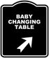 BABY CHANGING TABLE Black Sign Arrow Up Right Aluminum Composite Sign 8.5