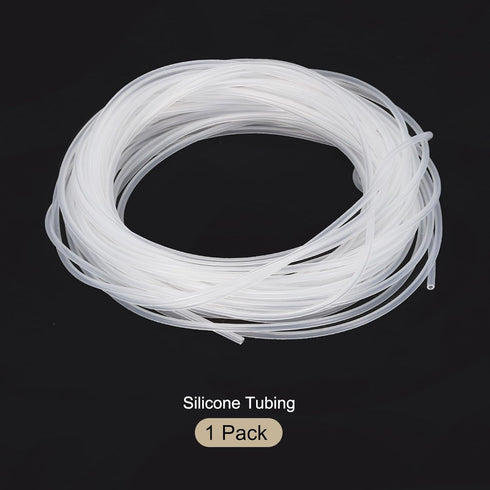 10m(33ft) 1mm(0.04") ID x 2mm(0.08") OD Silicone Tubing, Clear Industrial Plastic Tubing for Pump Siphoning