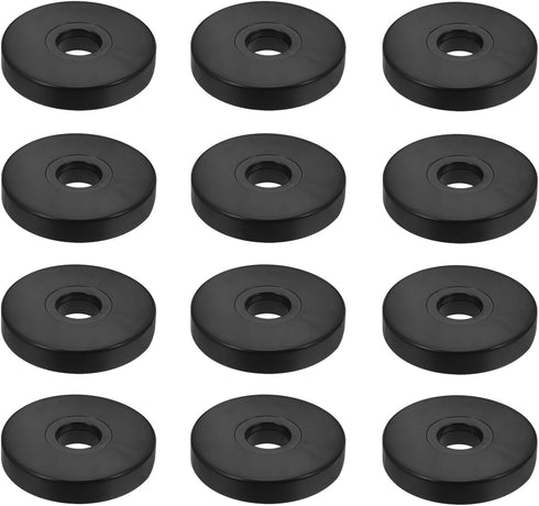 Alipis 12pcs Black PVC Round Caster Pads Furniture Floor Protectors Noise-reducing Scratch-Resistant