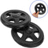 2-pack Luxshiny Rolling Cart Wheels, Black Plastic Replacement Wheels for Folding Shopping Carts, Universal Utility