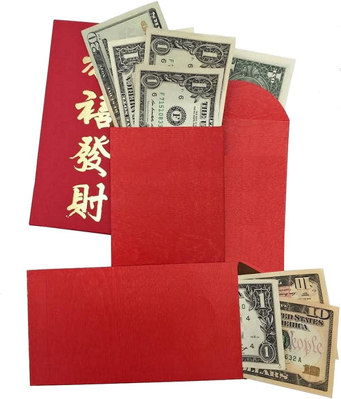 Pack of 50 Chinese Fashion Special Generous Red Envelopes, Lucky LAI SEE Money Gift Packets (6.5 x 3.2 inches)