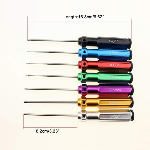 6 Color/7 Car/airplane,0.05IN-1/16IN-3/32IN-5/64IN-1.5MM-2.5MM-3.0MM(New (7 HUWAIMI Color Hex Wrencher Hex screwdriver