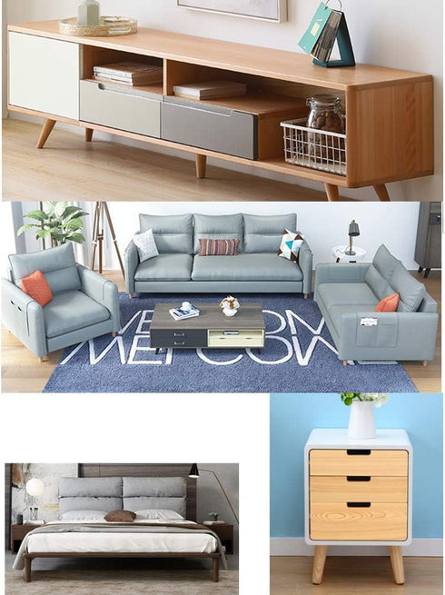 KDDEON Accessories,Set 4 (6cm/2.4in) Sofa/Chair Solid Wood Oak Furniture Legs,Walnut Color Coffee Table Legs,DIY