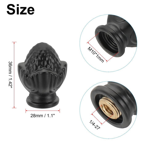 36 28mm 1 Set PATIKIL x Lamp Finials Caps Knob, Solid Lamp Shade Top Decoration Screw Cap Nuts with Brass Reducing
