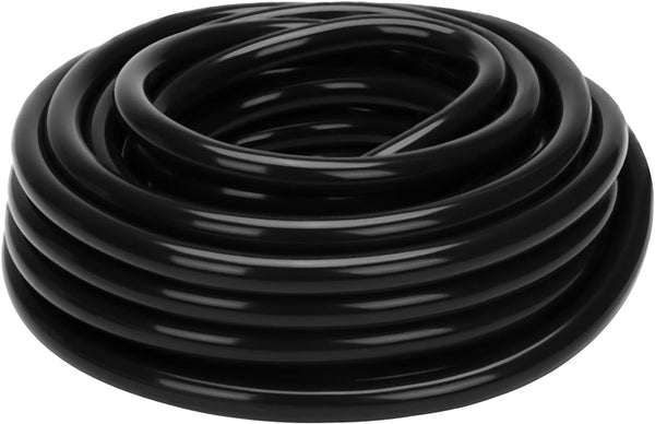 DERPIPR Food Grade Silicone Tubing - 1/4" ID x 3/8" OD High Temp Flexible Black Hose for Homebrewing, 8 Meters