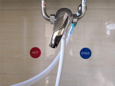 Zzooi Hot and Cold Water Pipe Labels, 2 Count Round 5cm