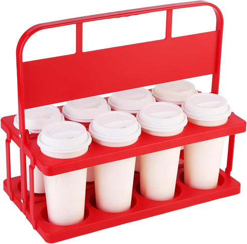 Reusable Drink Carrier with Handle for Food Delivery Drivers, Portable 8 Cup/Coffee