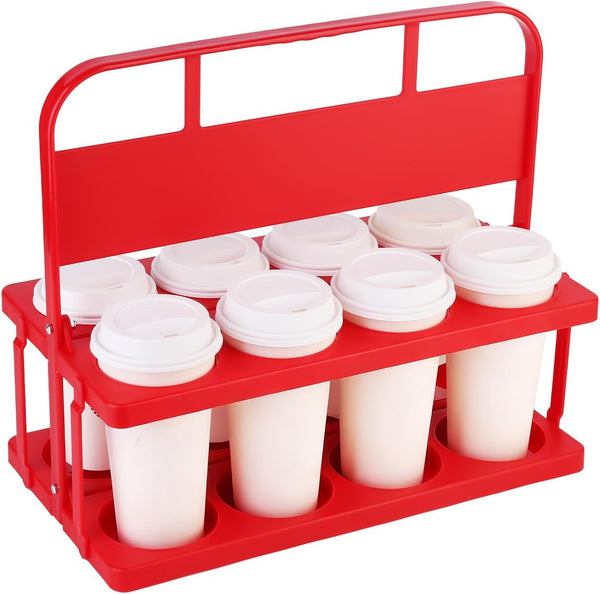 Reusable Drink Carrier with Handle for Food Delivery Drivers, Portable 8 Cup/Coffee
