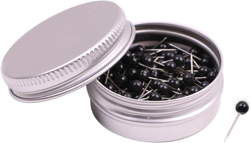 Tupalizy 1/8 Inch Small Round Head Map Tacks Pins, Black, 100PCS for Home Office Use