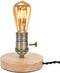 Tissting Vintage Wooden Lamp Base E26/E27 Table Lamp Holder with Dimmable Button for Mini Short Desk Lamp