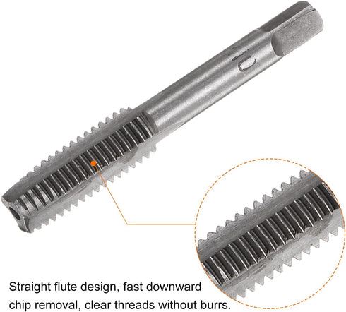 T-Handle Ratchet Tap Wrench + Metric Tap Set, 7pcs M3 M4 M5 M6 M8 M10 M12 Thread Taps