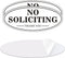 Self-adhesive No Soliciting Sign for House Door, 7" x 3" Metal Signs, Durable UV, Easy Mounting, Oval Design, 2 Pack