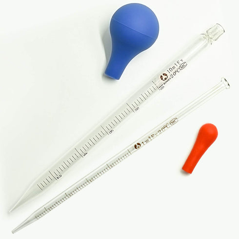 6 Pieces Glass Pipettes, 10ml 5ml 3ml 2ml 1ml 0.5ml Graduated Dropper for Liquid Transfer and Essential Oils