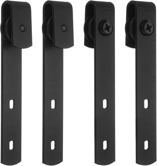 uxcell 4Pcs Sliding Barn Door Hardware Hanger, Mini Sliding Door Hardware for