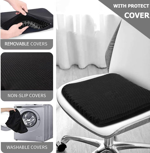Helishy 20x20x1.9inch Gel Seat Cushion, Jumbo&Thick Gel Cushion Chair Pads with Non-Slip Cover for Home Office Car Seat