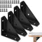 CANIPHA 4Pcs Corner Bracket Black Angle Bracket Corner Brace, Metal Corner Brackets Triangle