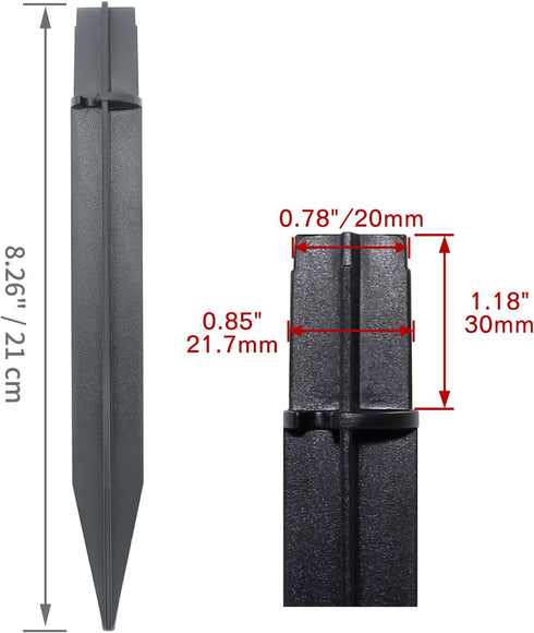 8PCS Torch Stake 8.25 Inch Pathway Light Stake Plastic Path Light Replacement ABS Plastic Stake Solar Stake for Garden,Pathway Lamps(Head Mounting Dia 0.85Inch) by Cionyce