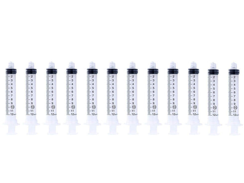 10ml Syringes Without Needle, 10cc Disposable Plastic Sterile Syringe with Luer Lock, Lab Syringes (Pack of 12)