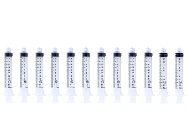 10ml Syringes Without Needle, 10cc Disposable Plastic Sterile Syringe with Luer Lock, Lab Syringes (Pack of 12)