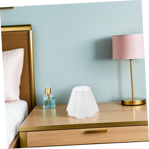 Unomor Fabric Scalloped Lampshade Replacement for Table Floor Wall Lamps Rustic Cloth Light Cover with Soft Diffused