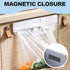 Foldable Trash Bag Holder, Magnetic Portable Trash Bag Holder Easy to Open Close, Space Saving Wall Mounted Foldable